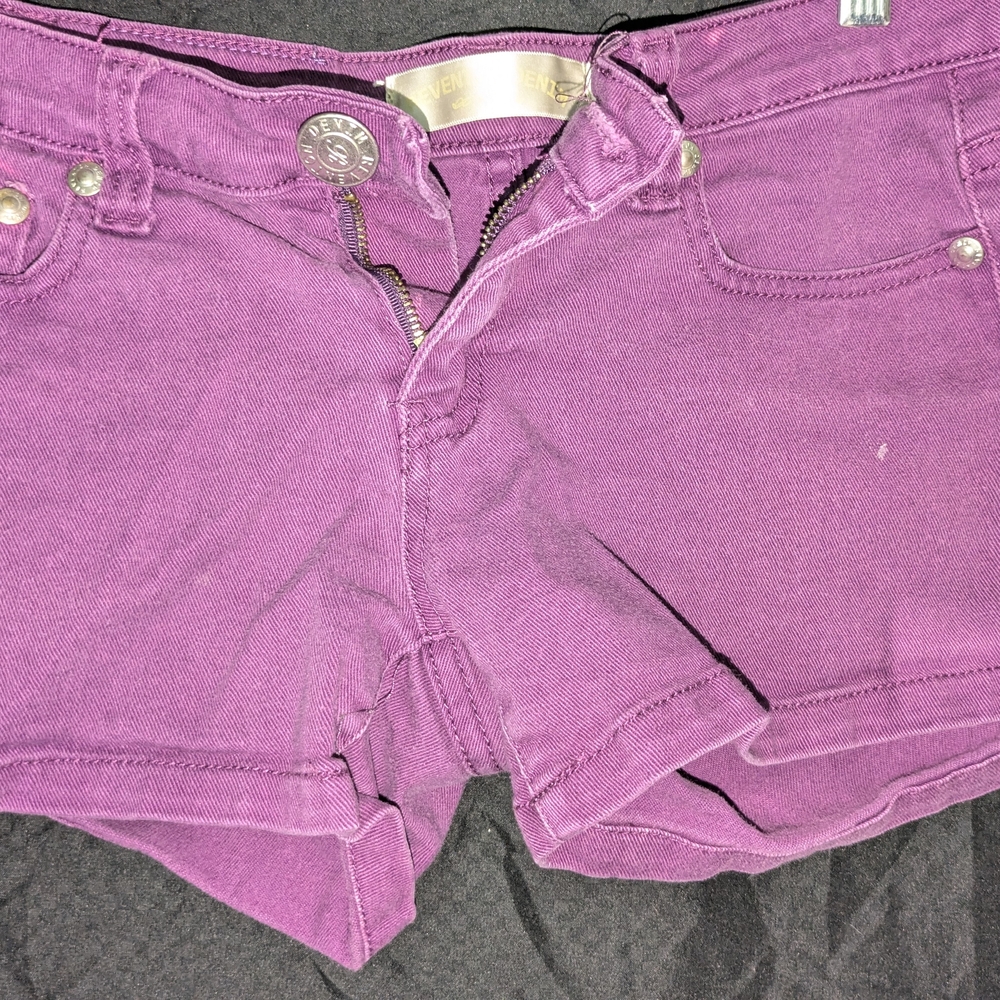 Women's Purple Denim Shorts